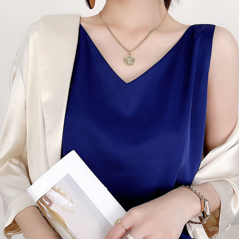 1pc New Tank Top Solid Halter Crop Tops Women Summer Camis Backless Camisole Satin Silk Tee Female Sleeveless Cropped Vest