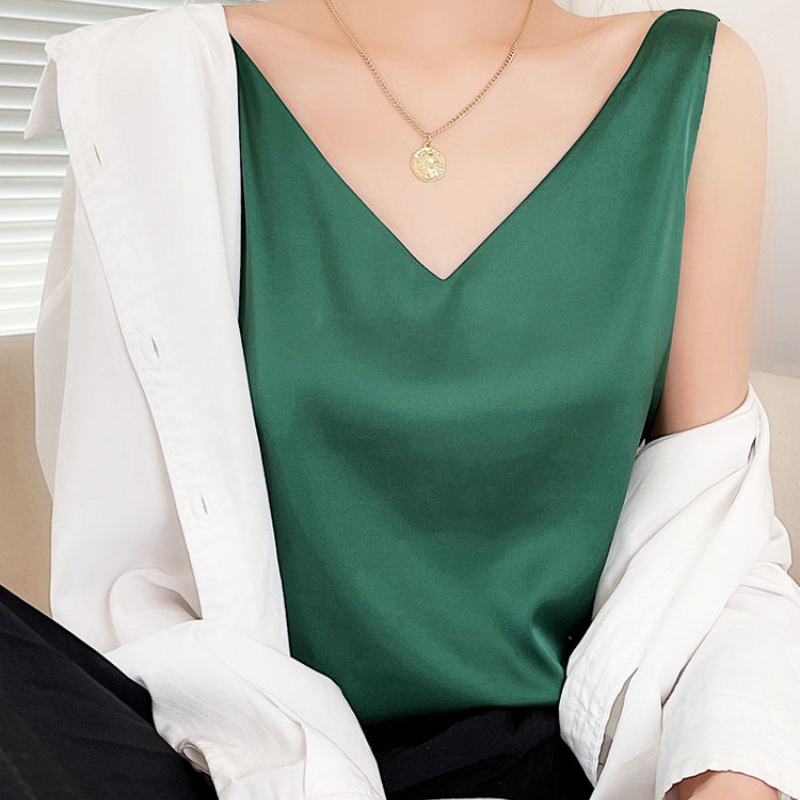 1pc New Tank Top Solid Halter Crop Tops Women Summer Camis Backless Camisole Satin Silk Tee Female Sleeveless Cropped Vest