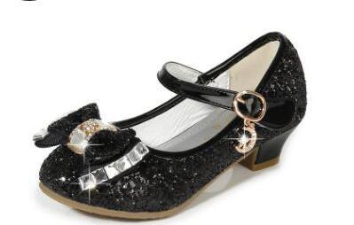 Classic Bow Girl Pu Leather Shoes For Girls Party Dance Children Kids Shoes 3-14 Years Princess High Heels Child Wedding Shoes Kids Shoes