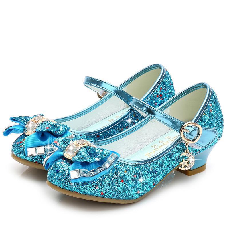 Classic Bow Girl Pu Leather Shoes For Girls Party Dance Children Kids Shoes 3-14 Years Princess High Heels Child Wedding Shoes Kids Shoes