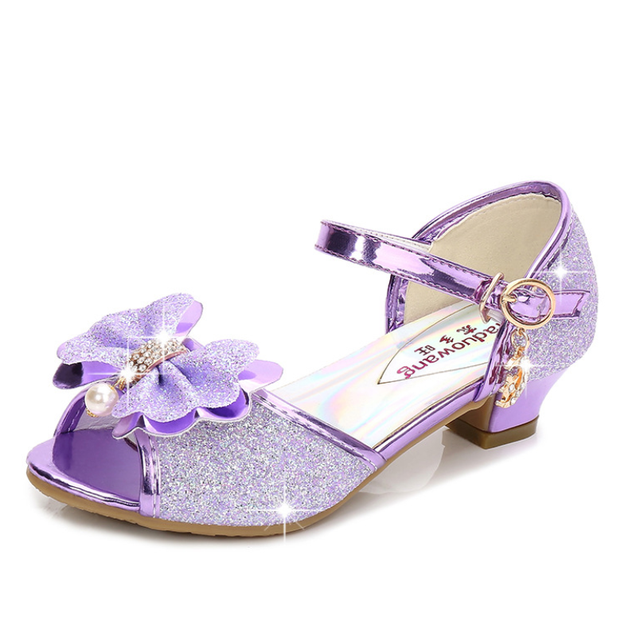 5 Colors Children Princess Sandals Kids Girls Wedding Shoes High Heels Dress Shoes Bowtie Gold Pink Blue Silver Shoes For Girls Sandals