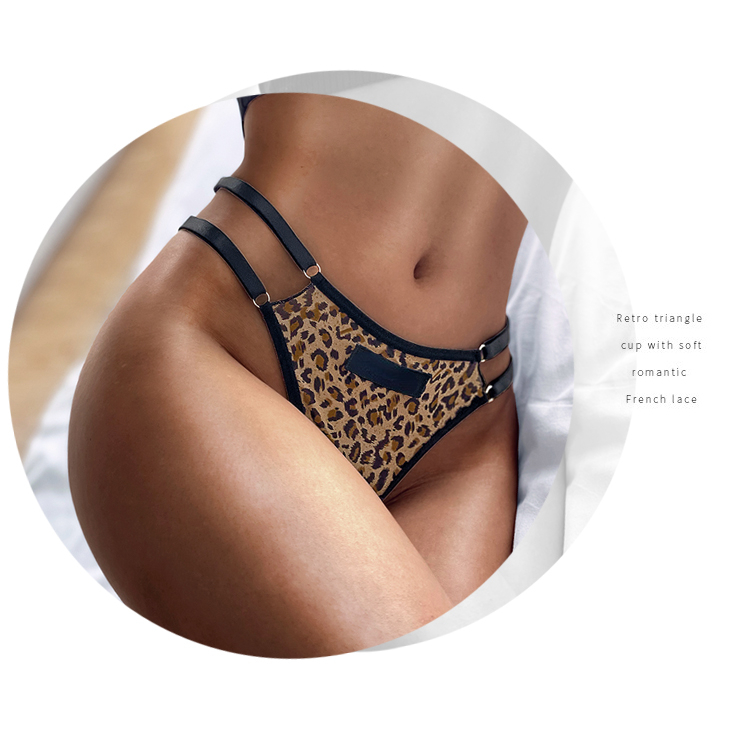 2pcs Fashion Sexy Women Zebra Pattern Leopard Print Panties Low Waist Belt G-String Thongs Letter Cotton Seamless Underwear Lingerie