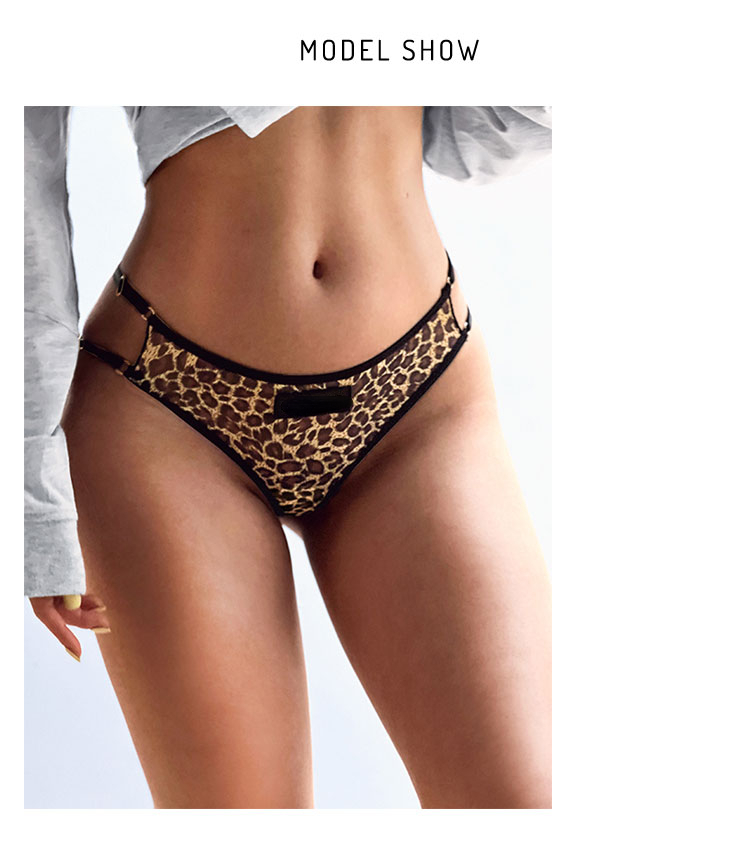 2pcs Fashion Sexy Women Zebra Pattern Leopard Print Panties Low Waist Belt G-String Thongs Letter Cotton Seamless Underwear Lingerie