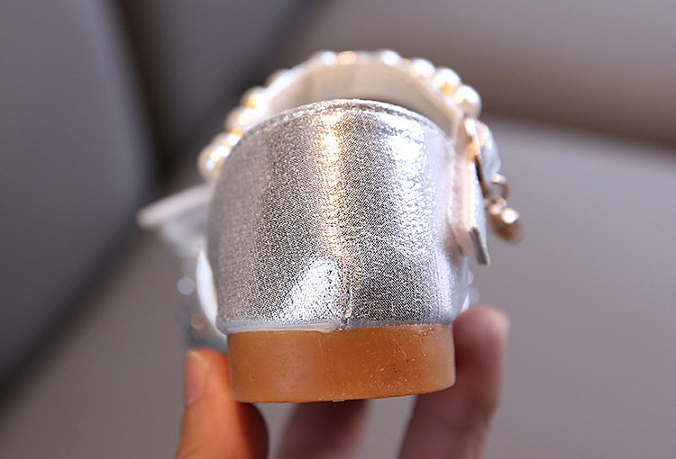 2023 New Children's Party Wedding Children Shoes Sequin Lace Bow Kids Shoes Cute Pearl Princess Dance Single Casual Girls Shoe Toddler Girls' Shoes  Sandals