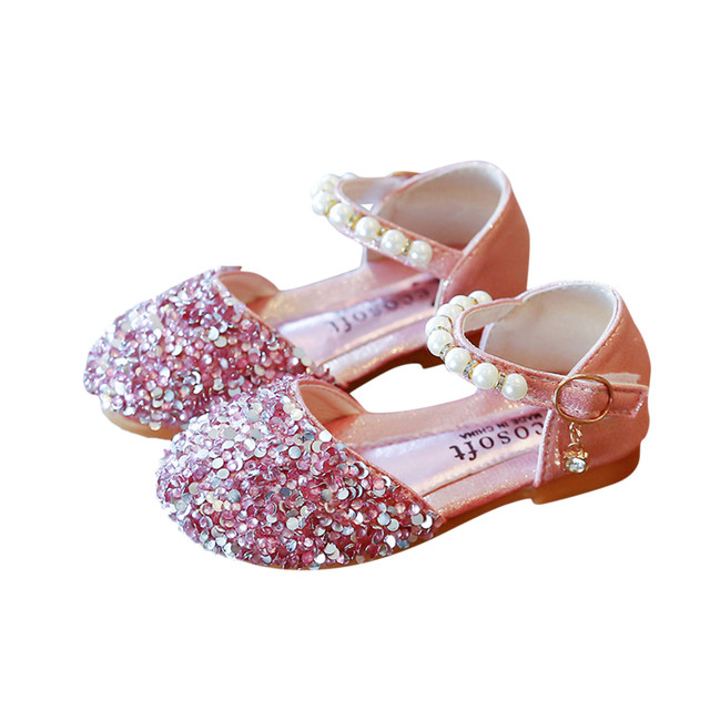 Infant Kids Baby Girls Sandals Pearl Crystal Bling Bowknot Single Princess Shoes Footwear ChildrenToddler Enfant First Walkers Girls' Shoes  Sandals