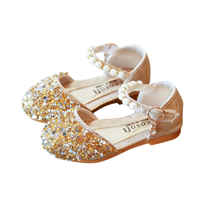Infant Kids Baby Girls Sandals Pearl Crystal Bling Bowknot Single Princess Shoes Footwear ChildrenToddler Enfant First Walkers Girls' Shoes  Sandals