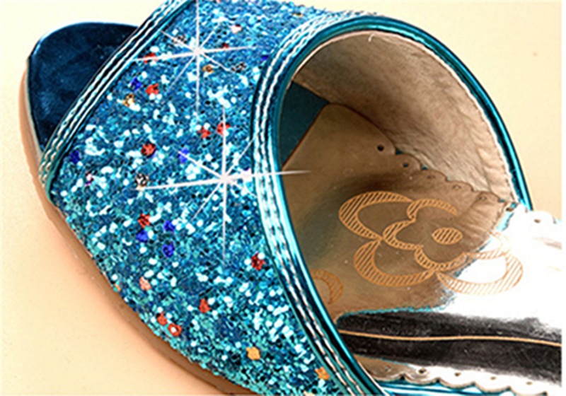 Princess Girls Sandals Kid Butterfly Diamond High Heel Children Glitter Latin Dance Sequins Shoes Summer Girl Party Crystal Shoe KidsBaby Shoes   Girls' Shoes  Sandals