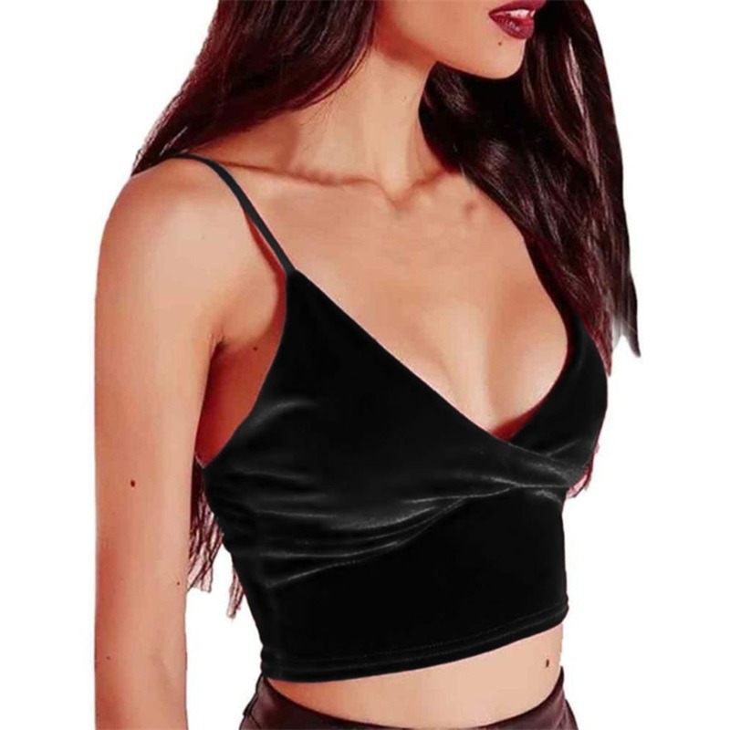 Sexy Women Velvet Camis Crop Tops Vintage Female Harajuku Sleeveless Shirt Casual Camisole Women Tanks Tops Fitness For Lady