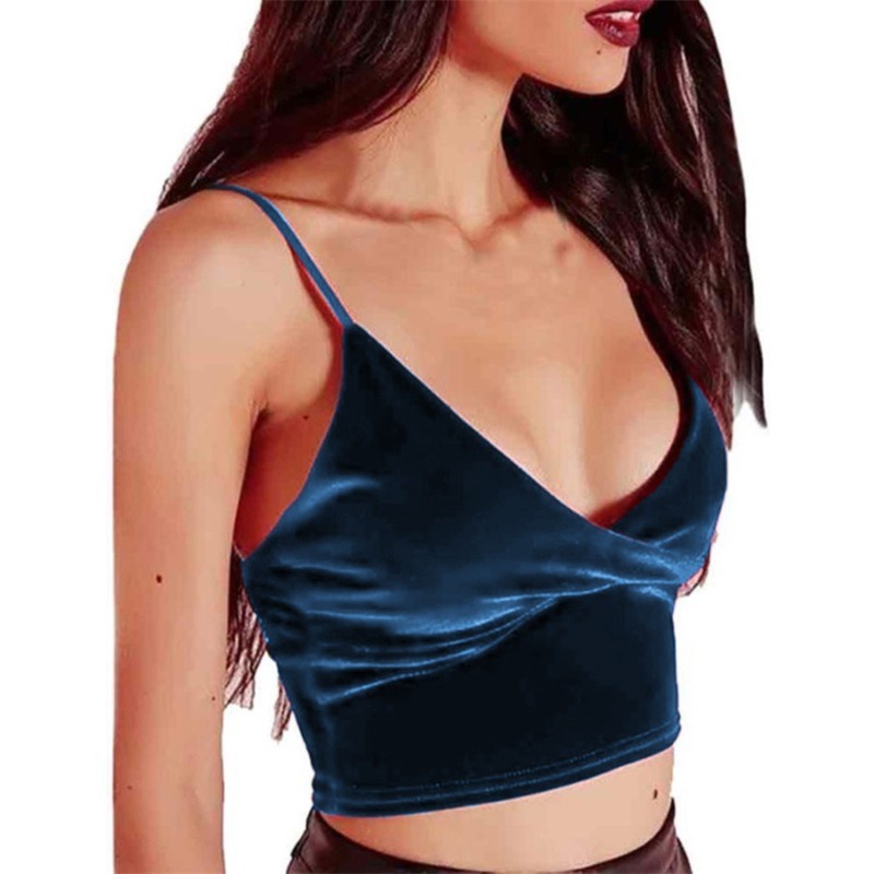 Sexy Women Velvet Camis Crop Tops Vintage Female Harajuku Sleeveless Shirt Casual Camisole Women Tanks Tops Fitness For Lady