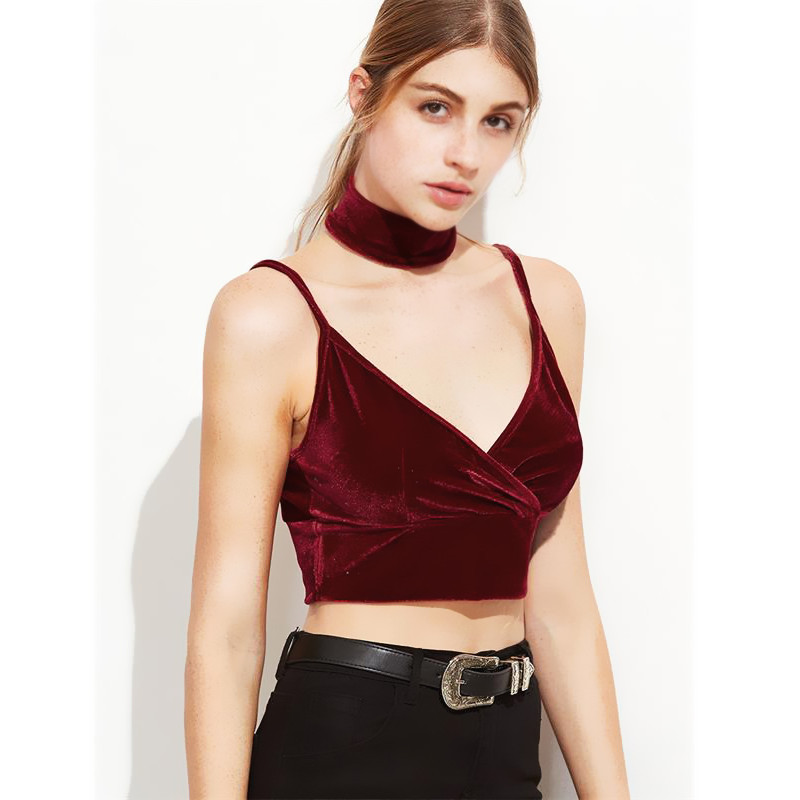 Sexy Women Velvet Camis Crop Tops Vintage Female Harajuku Sleeveless Shirt Casual Camisole Women Tanks Tops Fitness For Lady