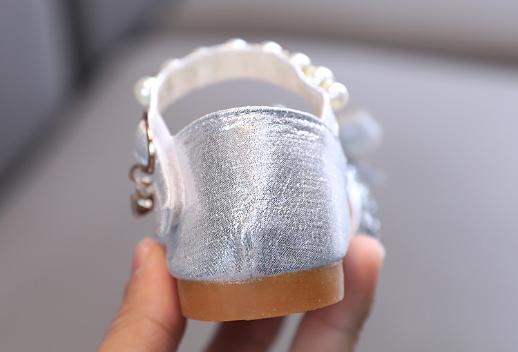 New Girls Princess Shoes  Sandals Baby Flat Sequin Pearl Bow Sandals Kids Shoes Children Fashion Bling Soft Kids Dance Party Shoes