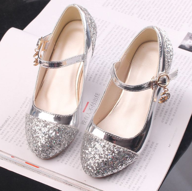 2023 Kids Leather Shoes Girls Wedding Dress Shoes Children Elsa Princess Dance Shoes For Girls Casual Shoes female Sandals  Kids Baby Shoes