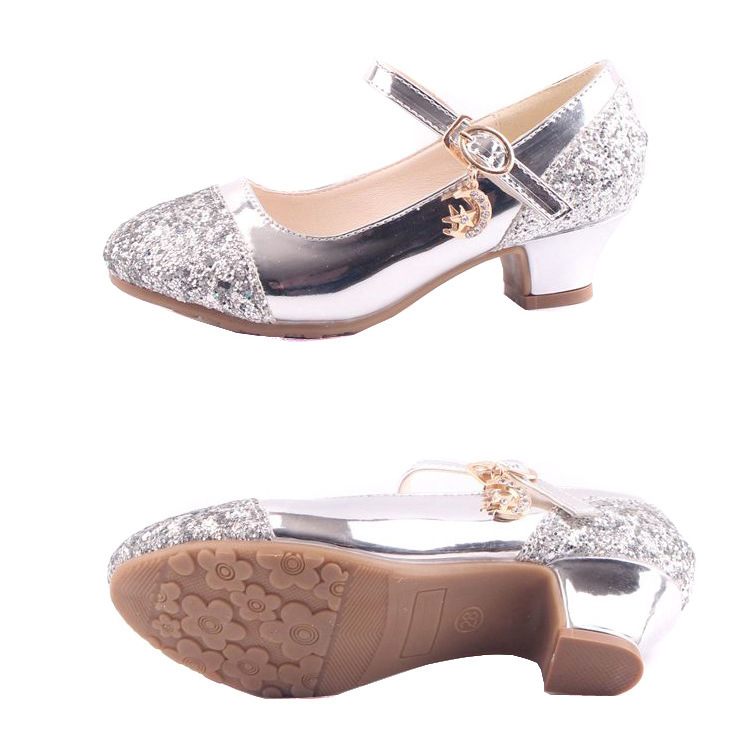 2023 Kids Leather Shoes Girls Wedding Dress Shoes Children Elsa Princess Dance Shoes For Girls Casual Shoes female Sandals  Kids Baby Shoes