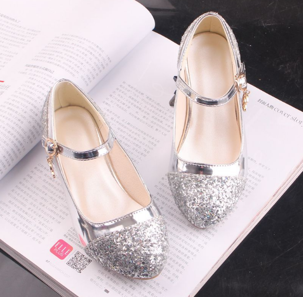 2023 Kids Leather Shoes Girls Wedding Dress Shoes Children Elsa Princess Dance Shoes For Girls Casual Shoes female Sandals  Kids Baby Shoes