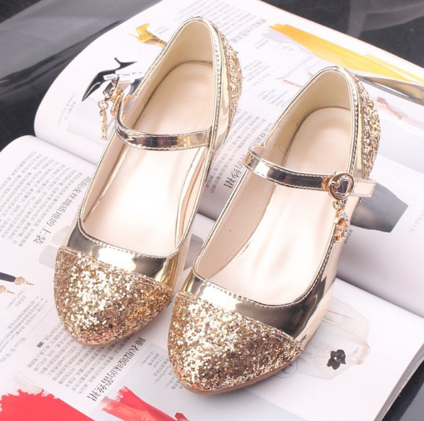2023 Kids Leather Shoes Girls Wedding Dress Shoes Children Elsa Princess Dance Shoes For Girls Casual Shoes female Sandals  Kids Baby Shoes