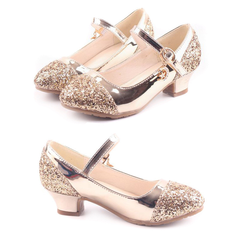 2023 Kids Leather Shoes Girls Wedding Dress Shoes Children Elsa Princess Dance Shoes For Girls Casual Shoes female Sandals  Kids Baby Shoes