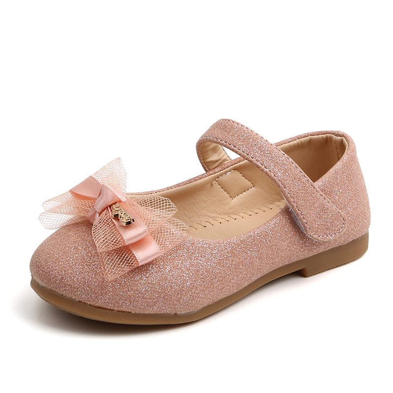 Children Glitter Shoes Girls Leather Shoes Lace Bow-knot Sweet Soft Shoes Princess Dress Shoes For Wedding Model Show Dancing Toddler Girls' Shoes  Oxfords