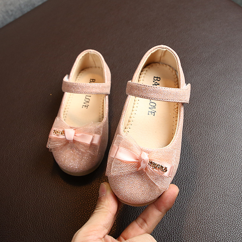 Children Glitter Shoes Girls Leather Shoes Lace Bow-knot Sweet Soft Shoes Princess Dress Shoes For Wedding Model Show Dancing Toddler Girls' Shoes  Oxfords