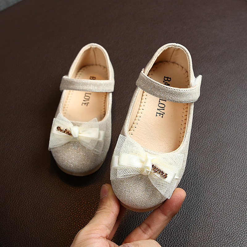 Children Glitter Shoes Girls Leather Shoes Lace Bow-knot Sweet Soft Shoes Princess Dress Shoes For Wedding Model Show Dancing Toddler Girls' Shoes  Oxfords