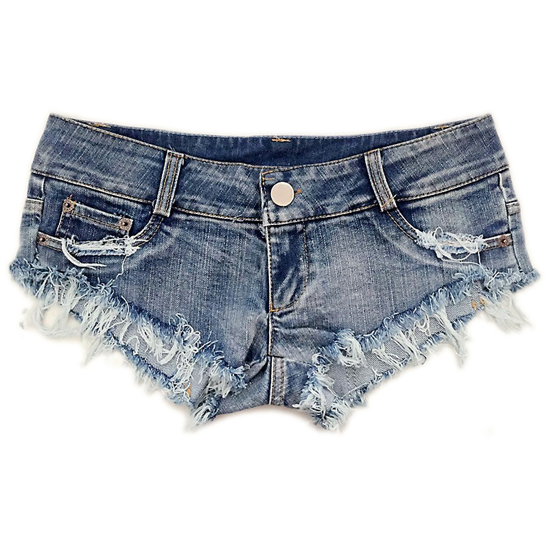 1pc New Summer European and American Fashion Jeans Sexy Low Waist Ripped Hole Ladies Denim Shorts Hot Pants Jeans