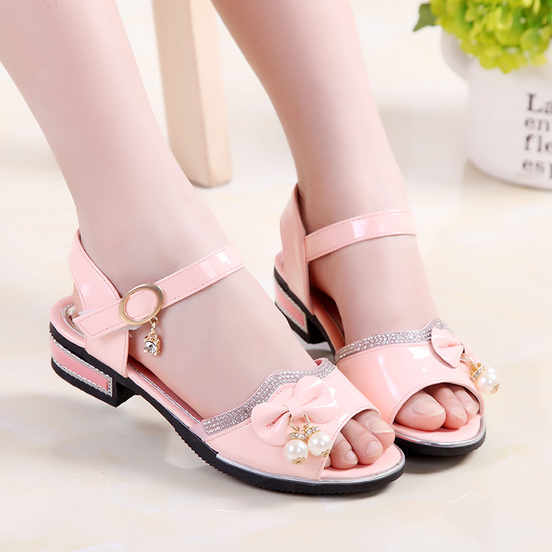 Girl's Princess Sandals Children Shoes 2022 New Fashion Flowers Beads Bow Sandals Summer Soft Kid Casual Flat Shoe Kids Baby Shoes Sandals