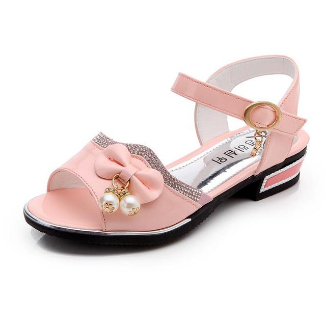 Girl's Princess Sandals Children Shoes 2022 New Fashion Flowers Beads Bow Sandals Summer Soft Kid Casual Flat Shoe Kids Baby Shoes Sandals