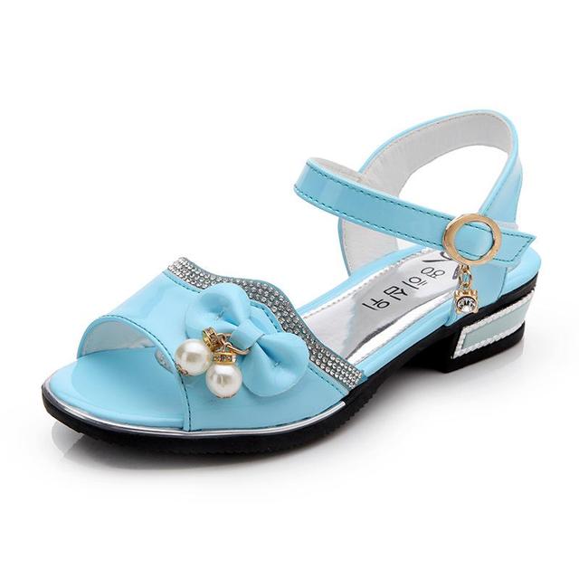 Girl's Princess Sandals Children Shoes 2022 New Fashion Flowers Beads Bow Sandals Summer Soft Kid Casual Flat Shoe Kids Baby Shoes Sandals