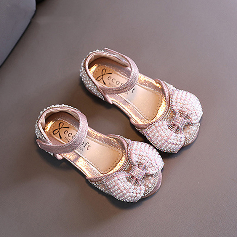 Girls Shoes 2022 Spring Kids Fashion Sandals Brand Rhinestone Mary Janes Glitter Princess Toddler Dress Party Dance Baby Flats