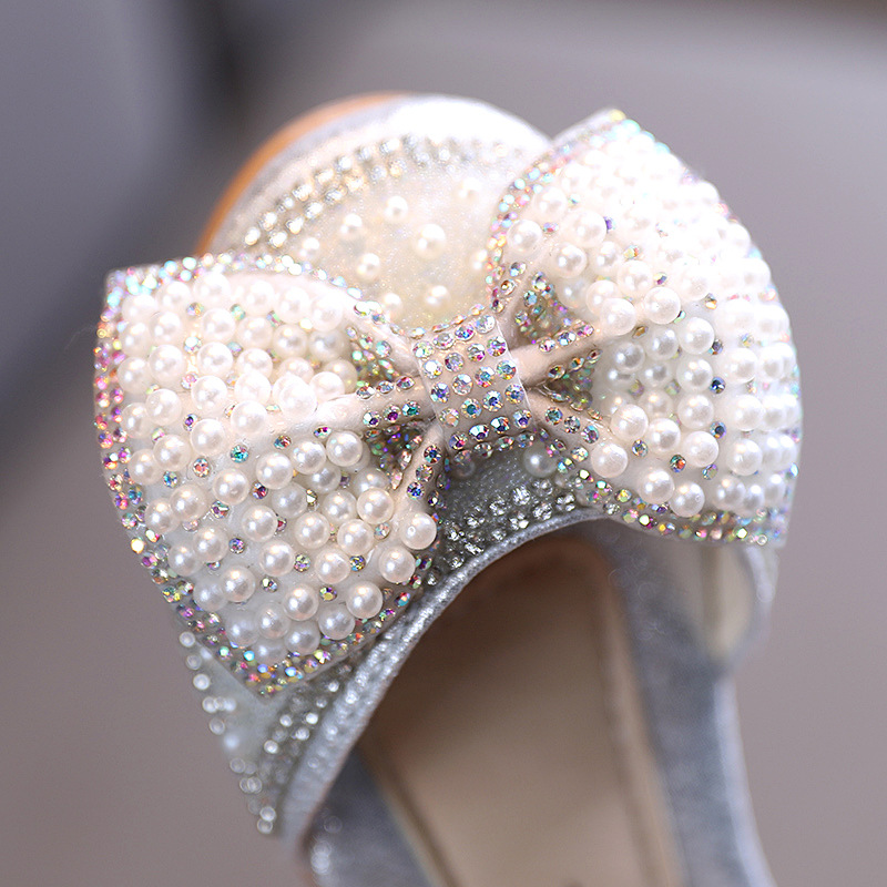 Girls Shoes 2022 Spring Kids Fashion Sandals Brand Rhinestone Mary Janes Glitter Princess Toddler Dress Party Dance Baby Flats