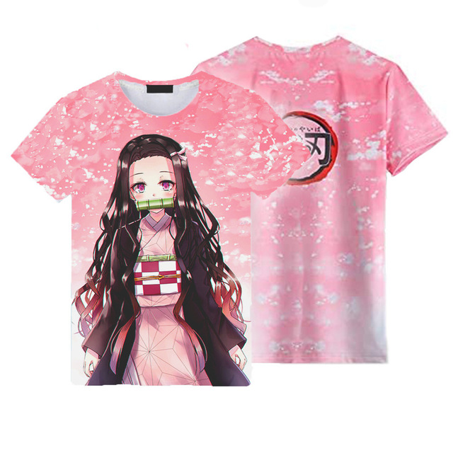 Japanese Anime Demon Slayer Kamado Nezuko 3d Print Loose Fashion Men And Women T-shirt Kawaii Boys And Girls Oversized T-shirt