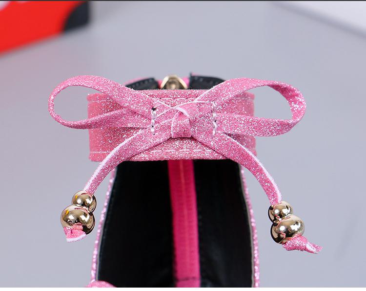 New 2022 Summer Girls Sandals Fashion Bowknot Zipper Princess Girls Shoes Children Kids Baby Party Flat Sandals Shoes A857