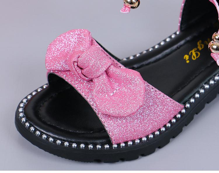 New 2022 Summer Girls Sandals Fashion Bowknot Zipper Princess Girls Shoes Children Kids Baby Party Flat Sandals Shoes A857