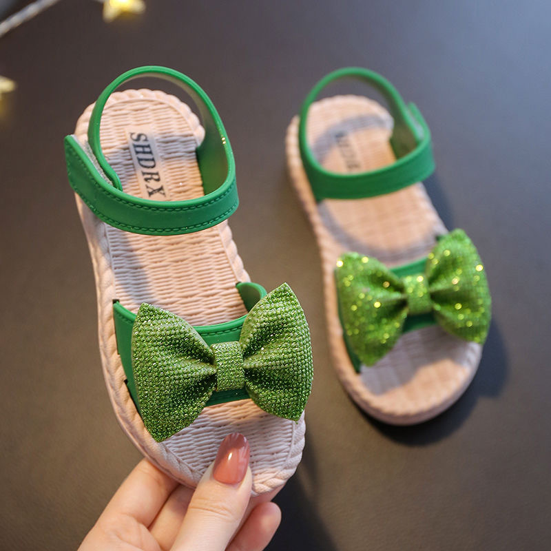 Girls Sandals Summer Cute Bow Baby Girl Shoes Flat Heel Kids Beach Sandals Princess Shoes SBA006