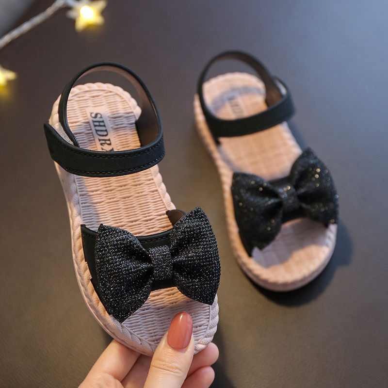 Girls Sandals Summer Cute Bow Baby Girl Shoes Flat Heel Kids Beach Sandals Princess Shoes SBA006