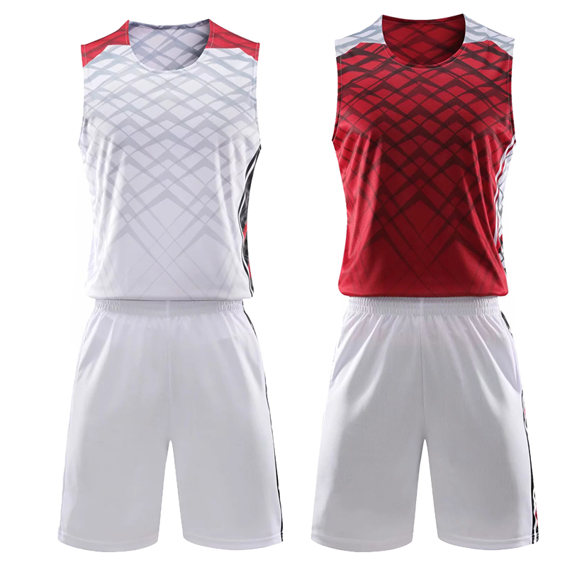 Men Reversible Basketball Set Sports clothes Double-side basketball jerseys Kids Basketball Jerseys Sets Children Training suits