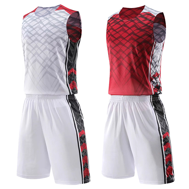 Men Reversible Basketball Set Sports clothes Double-side basketball jerseys Kids Basketball Jerseys Sets Children Training suits