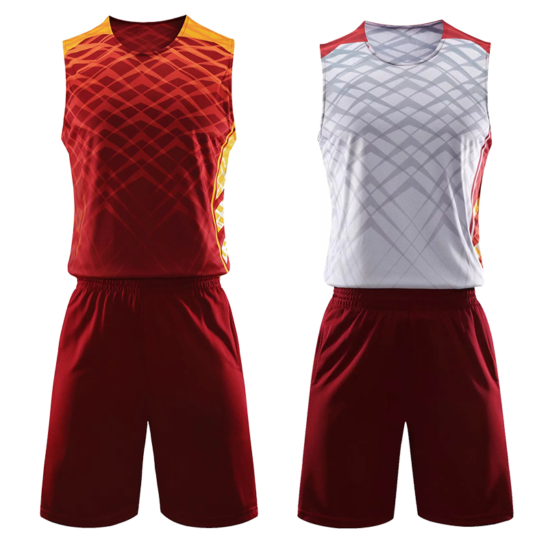 Men Reversible Basketball Set Sports clothes Double-side basketball jerseys Kids Basketball Jerseys Sets Children Training suits