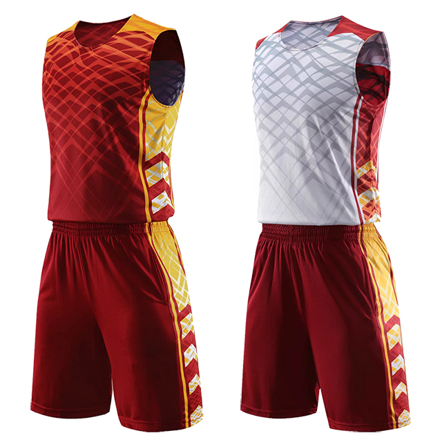 Men Reversible Basketball Set Sports clothes Double-side basketball jerseys Kids Basketball Jerseys Sets Children Training suits