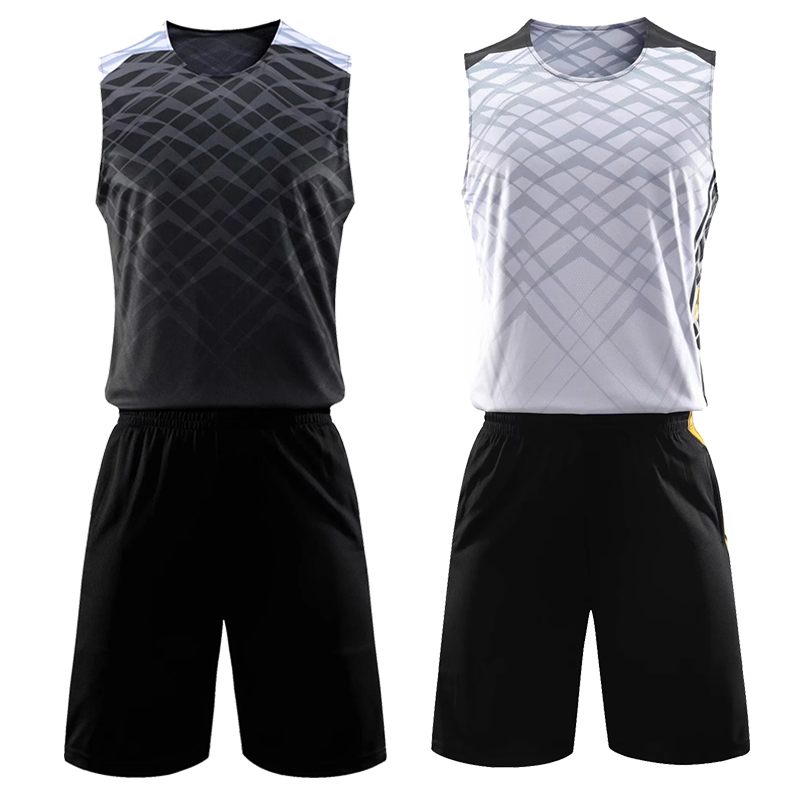 Men Reversible Basketball Set Sports clothes Double-side basketball jerseys Kids Basketball Jerseys Sets Children Training suits