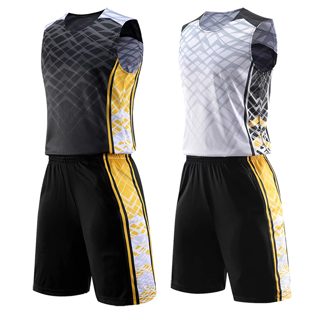 Men Reversible Basketball Set Sports clothes Double-side basketball jerseys Kids Basketball Jerseys Sets Children Training suits