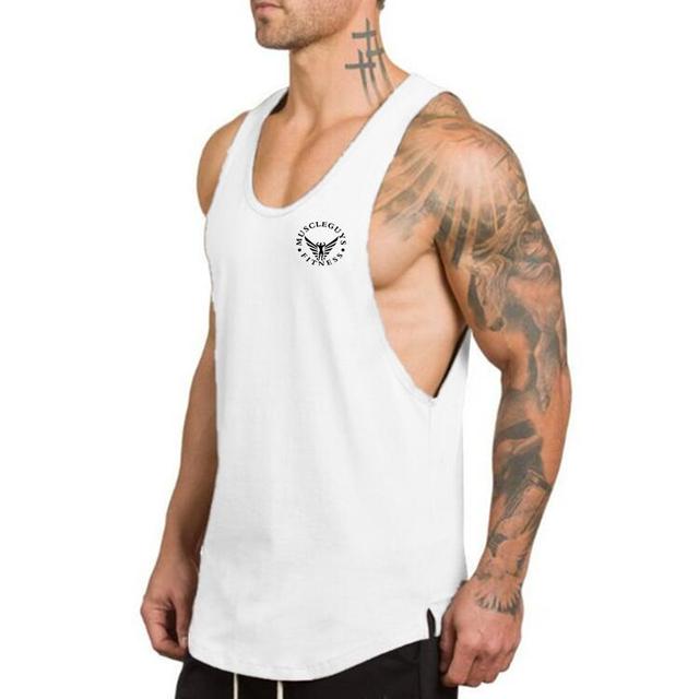 gym clothing cotton singlets canotte bodybuilding stringer tank top men fitness shirt muscle guys sleeveless vest Tanktop