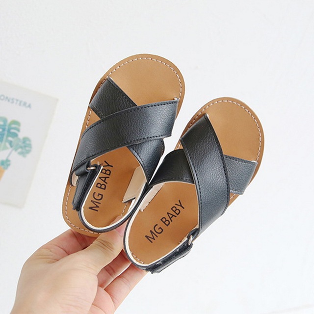 Children's Summer Boys Leather Sandals Baby Shoes Kids Flat Child Beach Shoes Sports Soft Non-slip Casual Toddler Sandals 2022