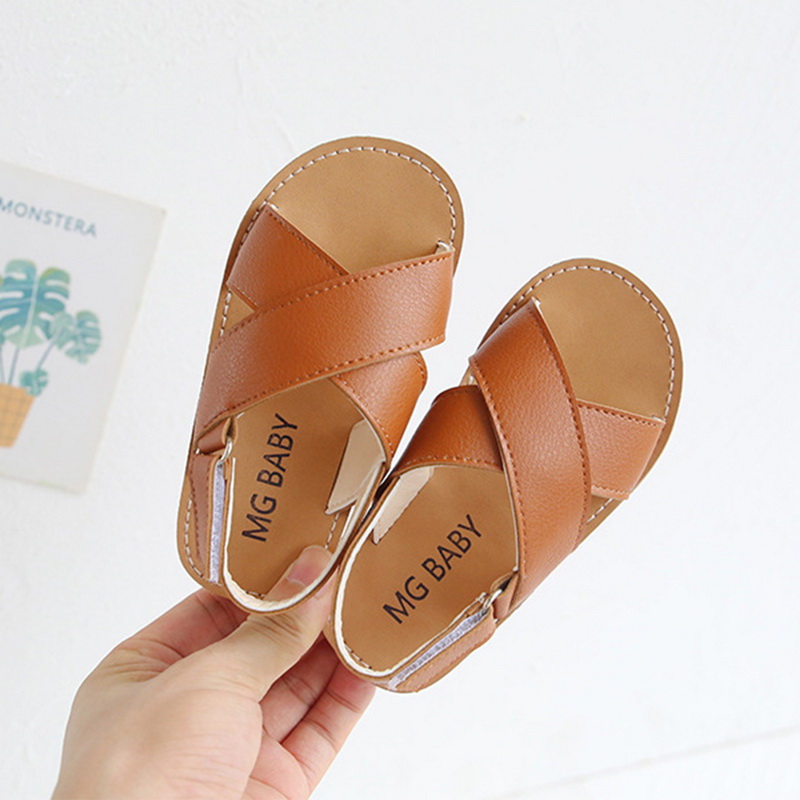Children's Summer Boys Leather Sandals Baby Shoes Kids Flat Child Beach Shoes Sports Soft Non-slip Casual Toddler Sandals 2022