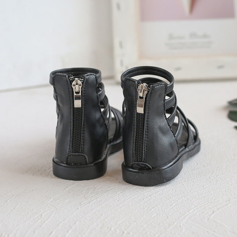 2022 Summer Shoes Girls Sandals Rivets Sandal Boots Cross-tied Kids Shoes Gladiator Sandals Back Zip Roma Princess Shoes Child