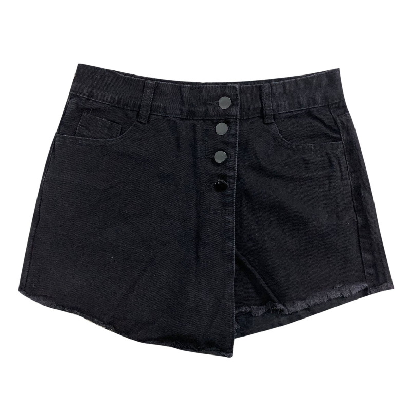 1pc Summer Straight Breasted Denim Shorts Women Jeans Shorts High Waist Button Fly Shorts Skirts Solid Color Sexy Multi Pockets