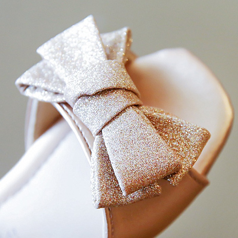 Girls Sandals Summer Solid Color Bowknot Girl Princess Sandals Shoes Kids Children Soft Bottom Non-slip Baby Beach Shoes