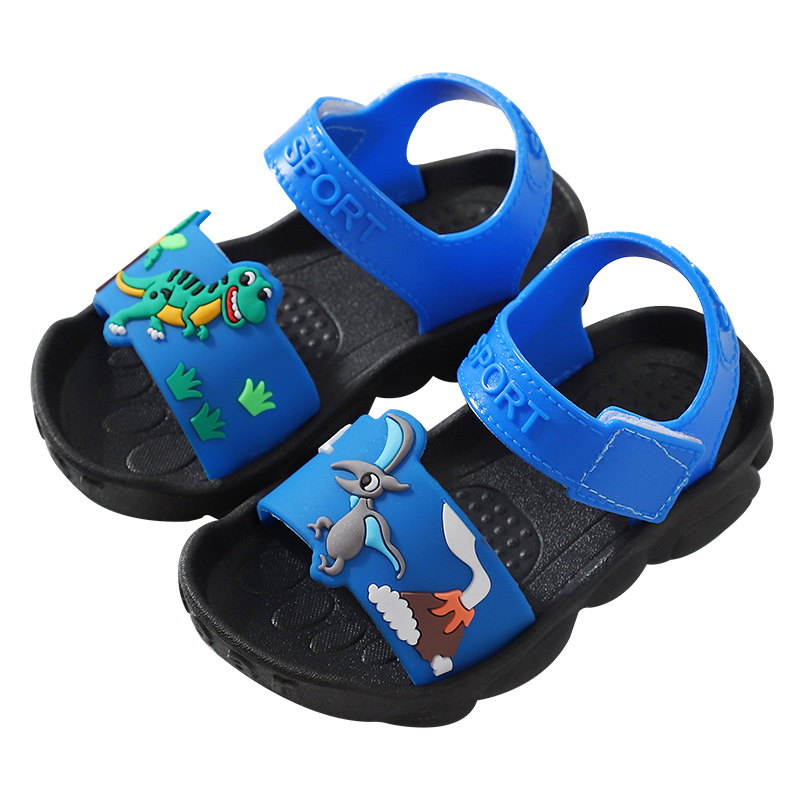 2022 Boy Sandals Summer New Non-slip Cartoon Dinosaur Beach Shoes Open Children's Sandals All-match Boy Student Children's Shoes