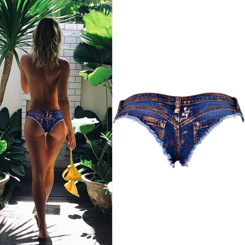 1PC Mini Shorts Sexy Low Waist Denim Micro Shorts Women Party Clubwear Ladies Short Feminino Jeans