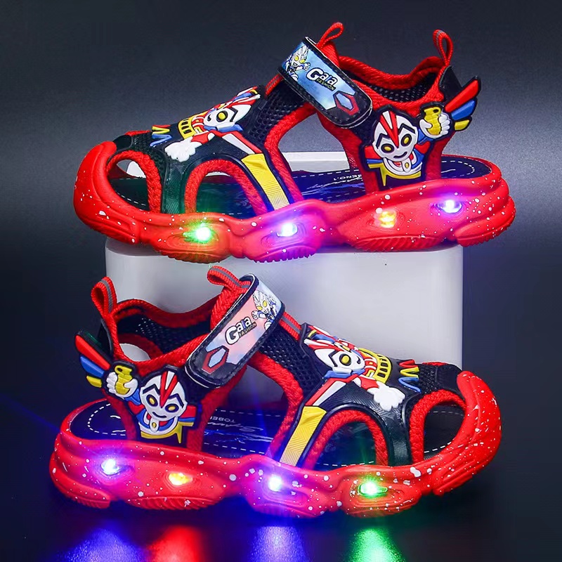 Summer Boys Girls Beach Sneakers Boots LED Luminous Light Shoes Cartoon Children's Baby Kids Flat Sandals