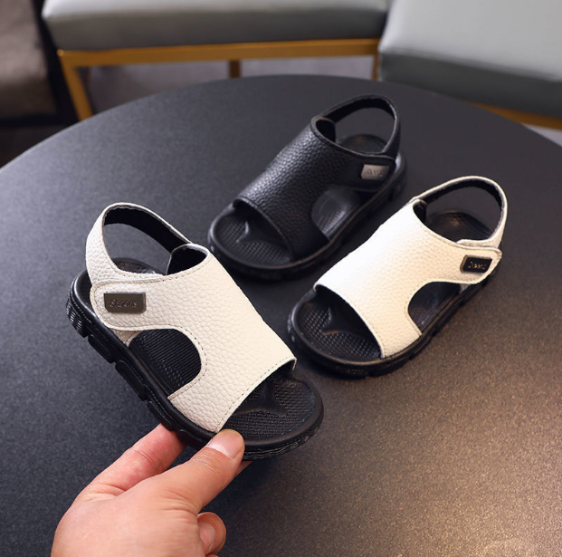 Fashion Children Shoes Summer Kids Boys Sandals Slippers Black White Soft Sole Antiskid Beach Outdoor Toddler Baby Boy Slides